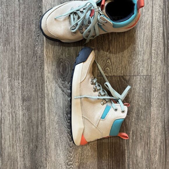 LL Bean Suede Hiking Boots Blue with Orange Accents - Picture 4 of 6